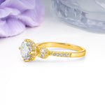 Luxurious and Dazzling 4 Prong Round Cut Moissanite Engagement Ring - Additional view