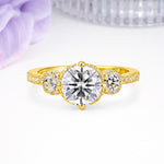 Luxurious and Dazzling 4 Prong Round Cut Lab Diamond Engagement Ring - Additional view