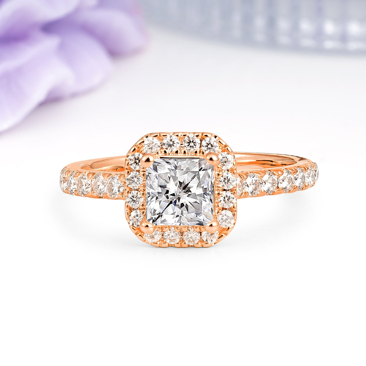 Classic Vintage 4 Prong Emerald Cut Lab Diamond Engagement Ring - Additional view