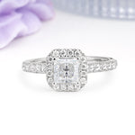 Classic Vintage 4 Prong Emerald Cut Moissanite Engagement Ring - Additional view