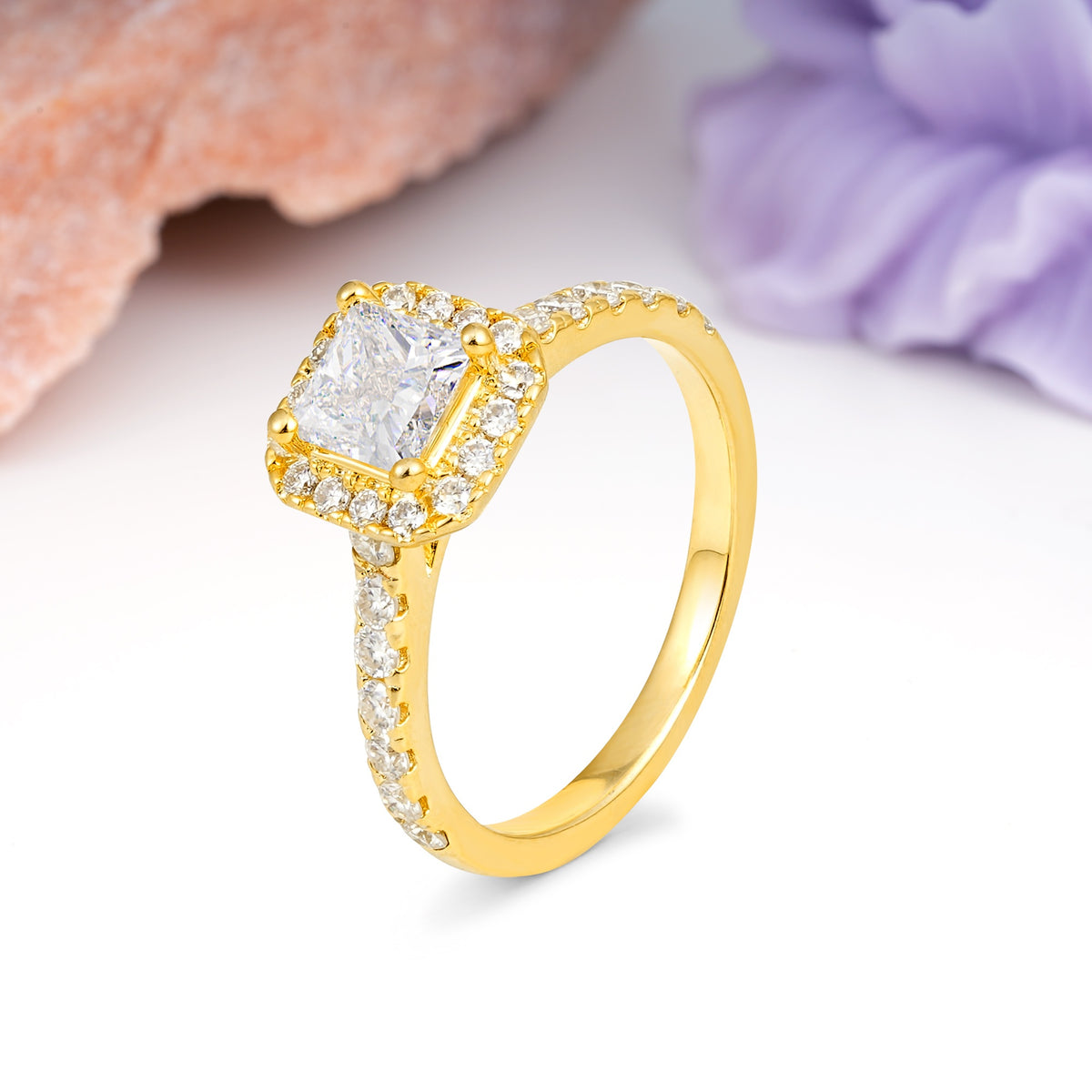 Classic Vintage 4 Prong Emerald Cut Moissanite Engagement Ring - Additional view