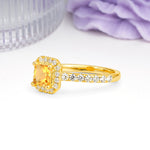 Classic Vintage 4 Prong Emerald Cut Citrine Engagement Ring - Additional view