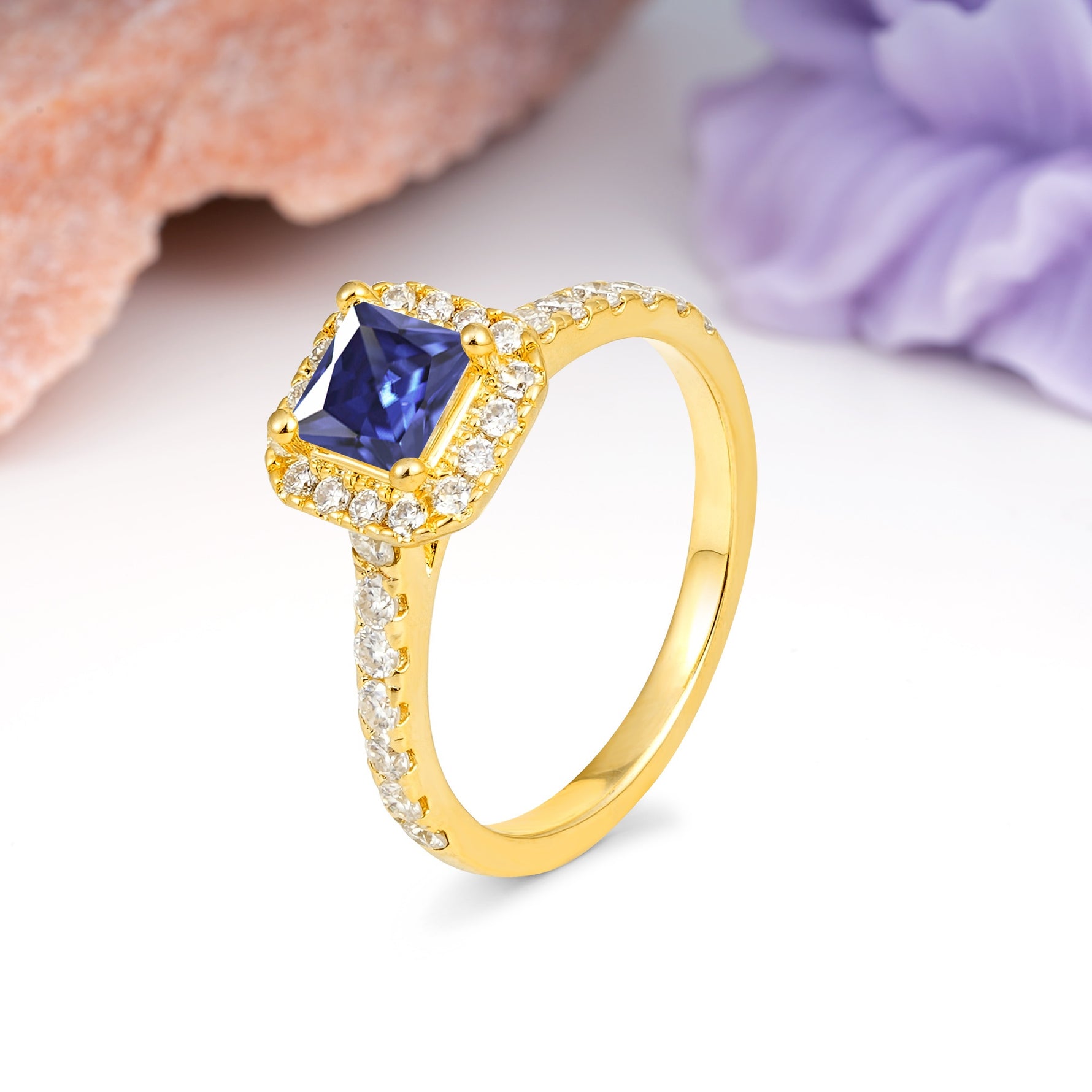 Classic Vintage 4 Prong Emerald Cut Tanzanite Engagement Ring - Additional view