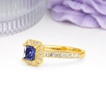 Classic Vintage 4 Prong Emerald Cut Tanzanite Engagement Ring - Additional view