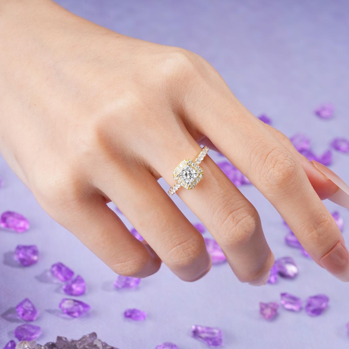 Classic Vintage 4 Prong Emerald Cut Lab Diamond Engagement Ring