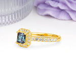 Classic Vintage 4 Prong Emerald Cut Alexandrite Engagement Ring - Additional view