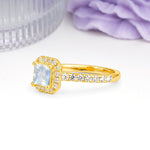Classic Vintage 4 Prong Emerald Cut Moonstone Engagement Ring - Additional view