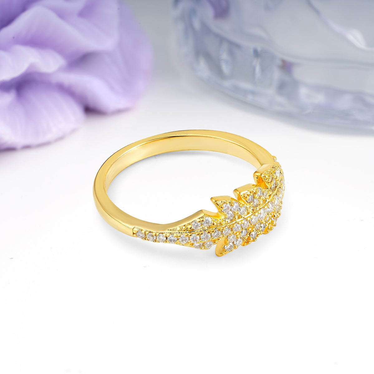 Unique nature inspired Moissanite Wedding Ring - Additional view