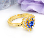 Luxurious and Unique 3 Prong Heart Cut Sapphire Engagement Ring - Additional view