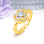 Luxurious and Unique 3 Prong Heart Cut Moonstone Engagement Ring - Additional view