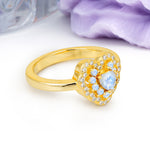Luxurious and Unique 3 Prong Heart Cut Moonstone Engagement Ring - Additional view