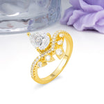 Luxurious and Unique Crown Style 3 Prong Pear Cut Moissanite Engagement Ring - Additional view