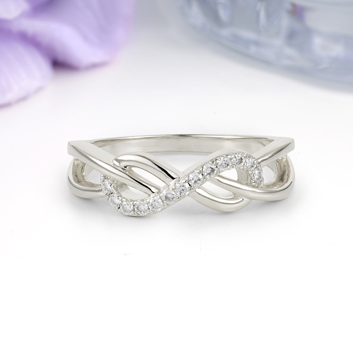 Unique Cluster Setting With 3-Prong Heart-Cut Moissanite Engagement Ring - Additional view