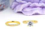 Luxurious and Dazzling 4 Prong Round Cut Lab Diamond Bridal Ring Set - Additional view