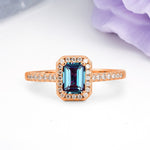 Classic, Luxurious 4 Prong Emerald Cut Alexandrite Engagement Ring - Additional view