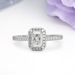 Classic, Luxurious 4 Prong Emerald Cut Moissanite Engagement Ring - Additional view