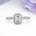 Classic, Luxurious 4 Prong Emerald Cut Lab Diamond Engagement Ring - Additional view