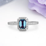 Classic, Luxurious 4 Prong Emerald Cut Alexandrite Engagement Ring - Additional view