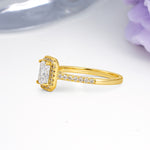 Classic, Luxurious 4 Prong Emerald Cut Moissanite Engagement Ring - Additional view