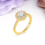 Luxurious and Unique 16 Prong Round Cut Moissanite Engagement Ring - Additional view