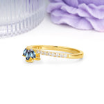 Brilliant Pave Marquise Cut Three‑Stone Alexandrite Wedding Ring - Additional view