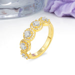 Brilliant Pave Halo Five‑Stone Moissanite Wedding Ring - Additional view