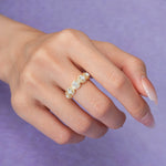 Brilliant Pave Halo Five‑Stone Moissanite Wedding Ring - Additional view
