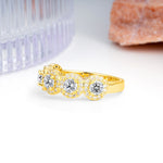 Brilliant Pave Halo Five‑Stone Lab Diamond Wedding Ring - Additional view