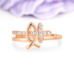 Elegant Hollow Fish Outline Full Micro Pave Christian Cross Moissanite Wedding Ring - Additional view