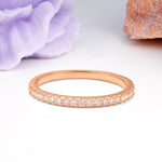 Sparkling Pave Thin Band Half Eternity Moissanite Wedding Ring - Additional view