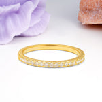 Sparkling Pave Thin Band Half Eternity Moissanite Wedding Ring - Additional view