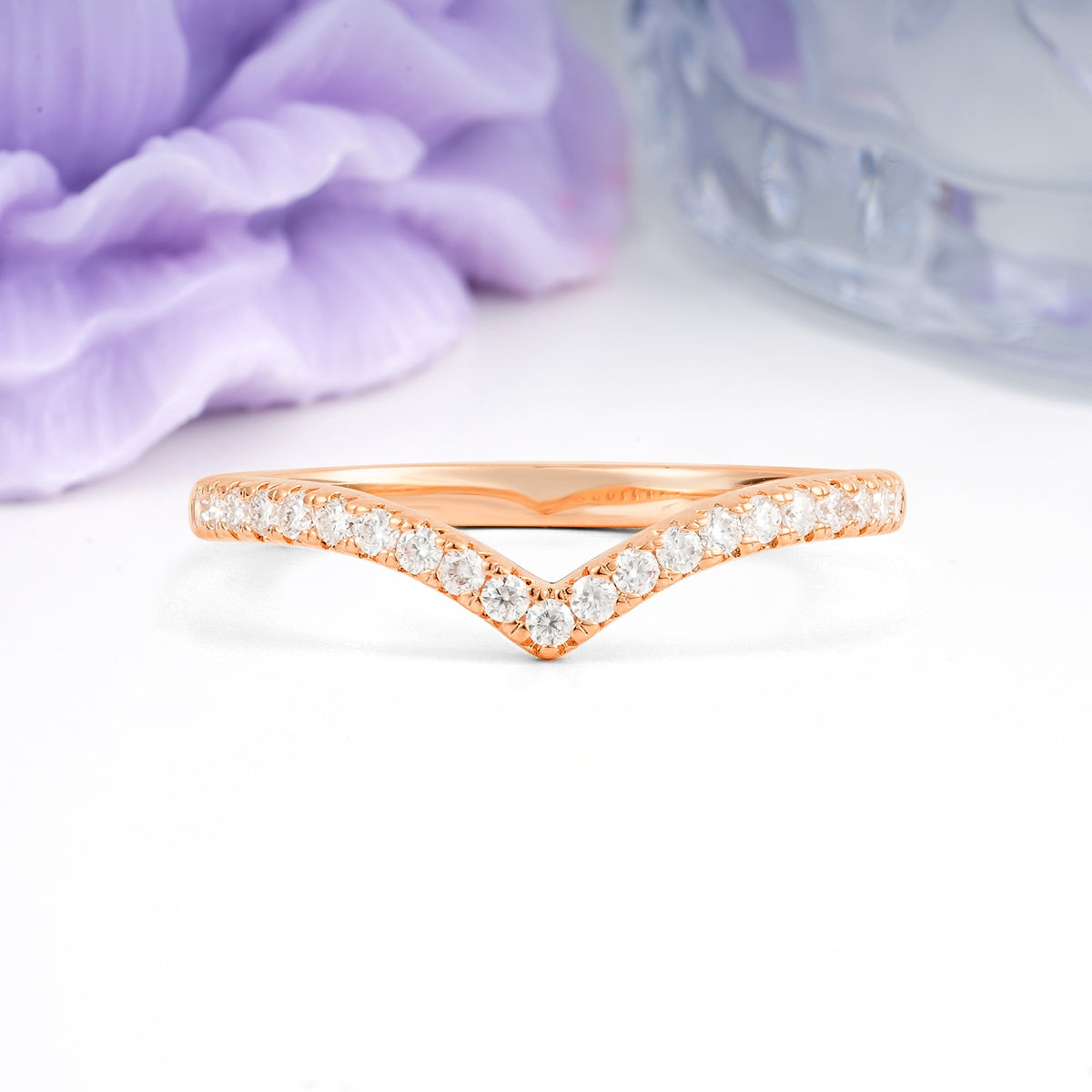 Unique and Minimalist Moissanite Wedding Ring - Additional view