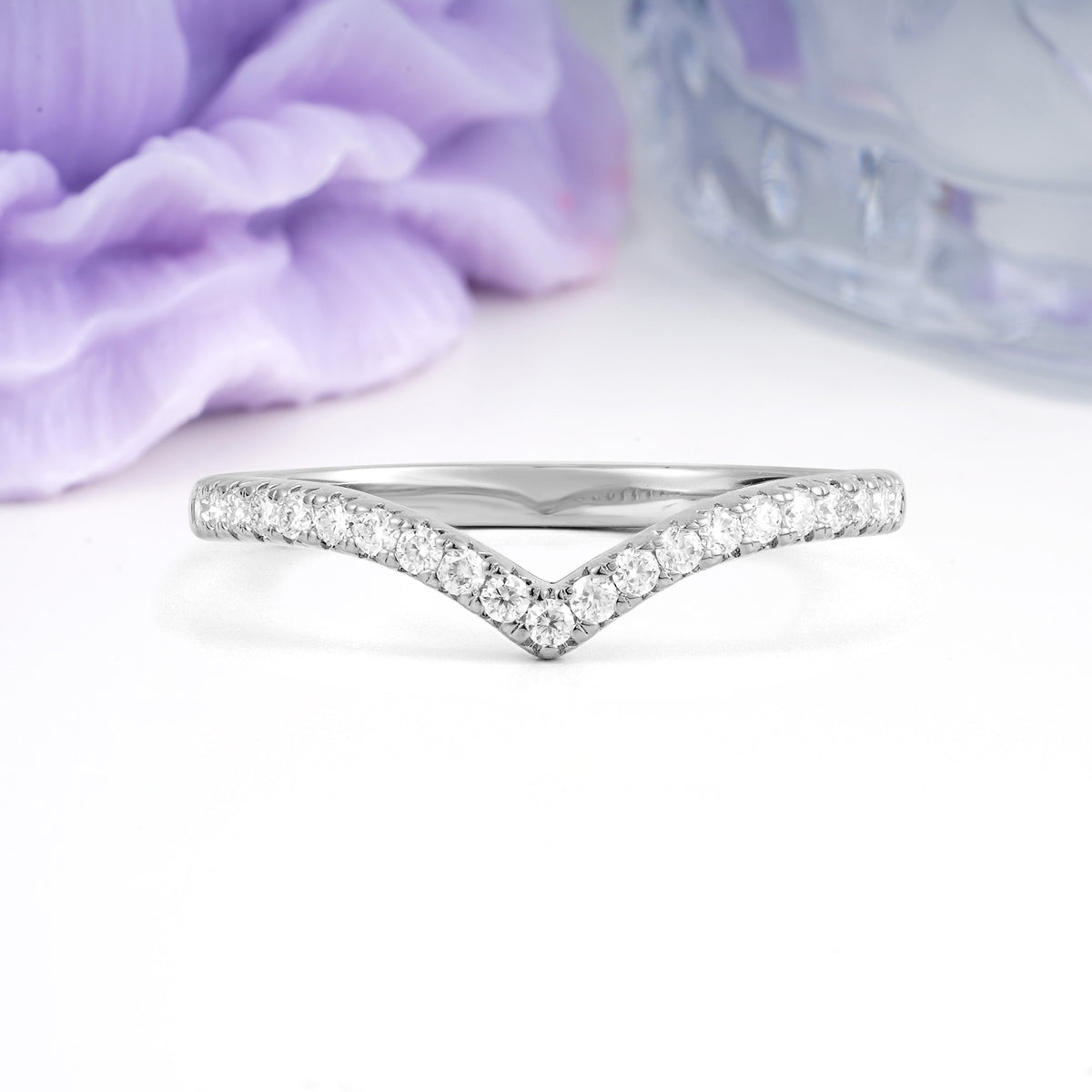 Unique and Minimalist Moissanite Wedding Ring - Additional view