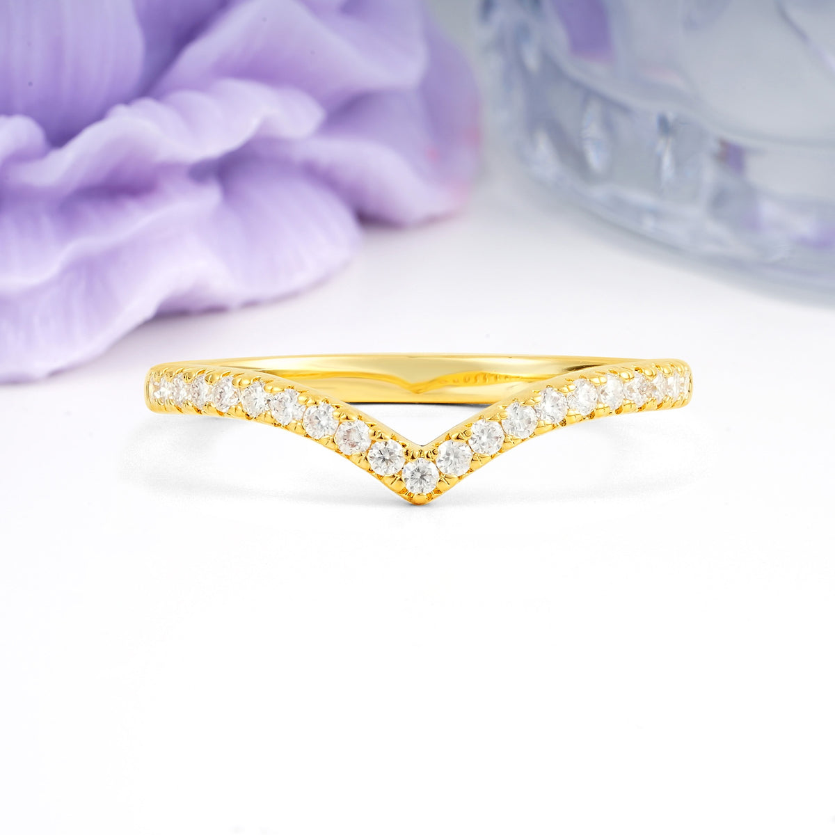 Unique and Minimalist Moissanite Wedding Ring - Additional view