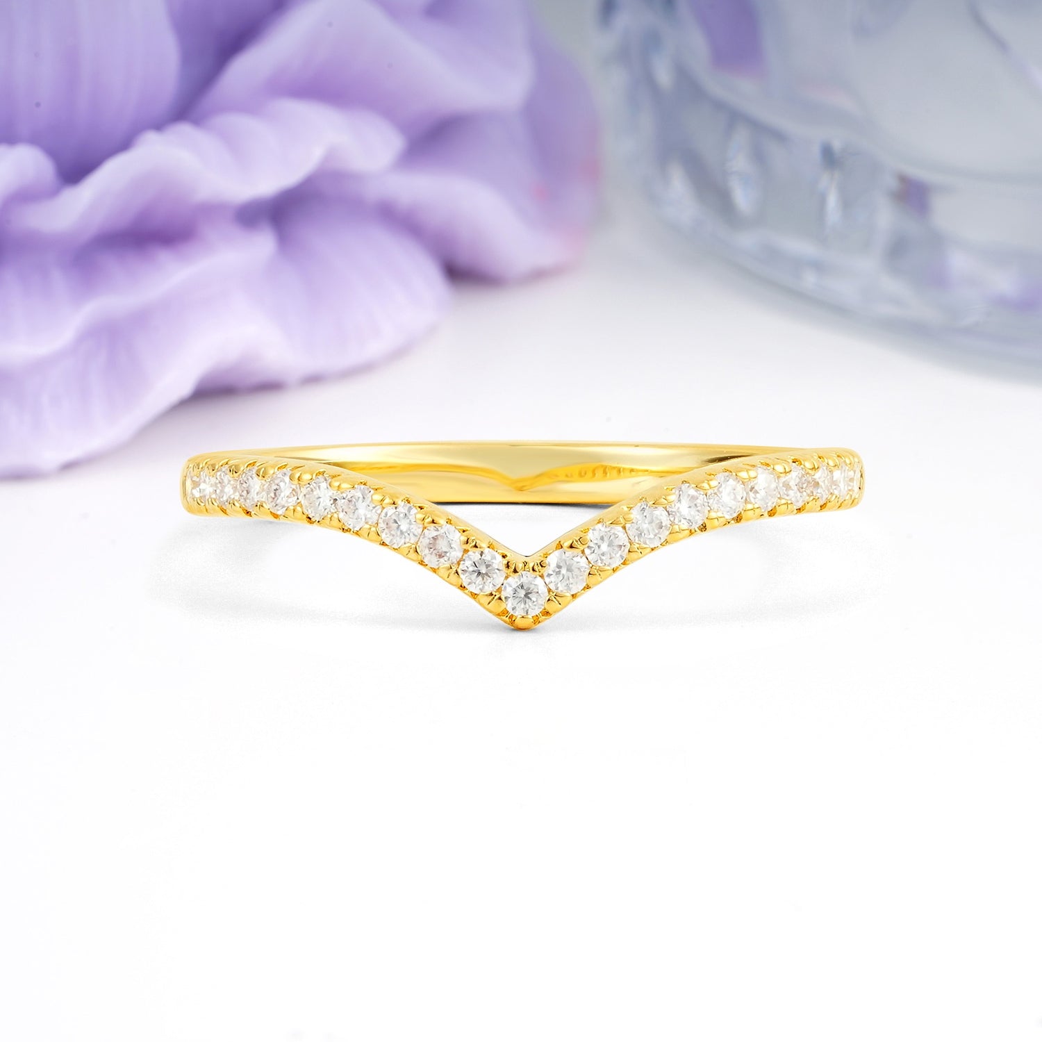 Unique and Minimalist Moissanite Wedding Ring - Additional view