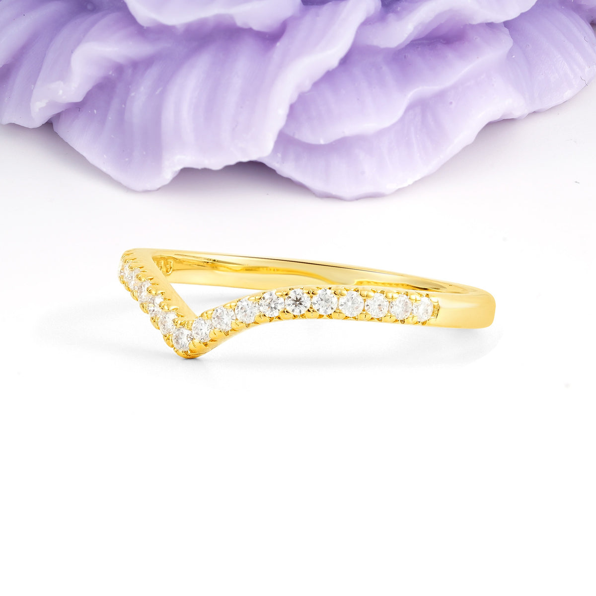 Unique and Minimalist Moissanite Wedding Ring - Additional view