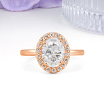 Luxurious and Unique 4-Prong Oval Cut Moissanite Engagement Ring - Additional view