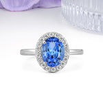 Luxurious and Unique 4-Prong Oval Cut Sapphire Engagement Ring - Additional view