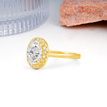 Luxurious and Unique 4-Prong Oval Cut Moissanite Engagement Ring - Additional view
