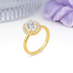 Luxurious and Unique 4-Prong Oval Cut Moissanite Engagement Ring - Additional view