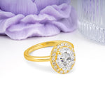 Luxurious and Unique 4-Prong Oval Cut Moissanite Engagement Ring - Additional view