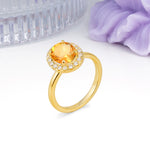Luxurious and Unique 4-Prong Oval Cut Citrine Engagement Ring - Additional view