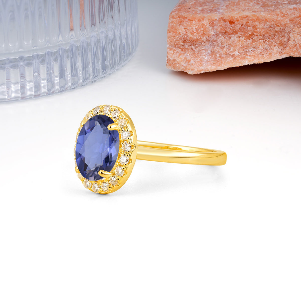 Luxurious and Unique 4-Prong Oval Cut Tanzanite Engagement Ring - Additional view