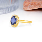 Luxurious and Unique 4-Prong Oval Cut Tanzanite Engagement Ring - Additional view
