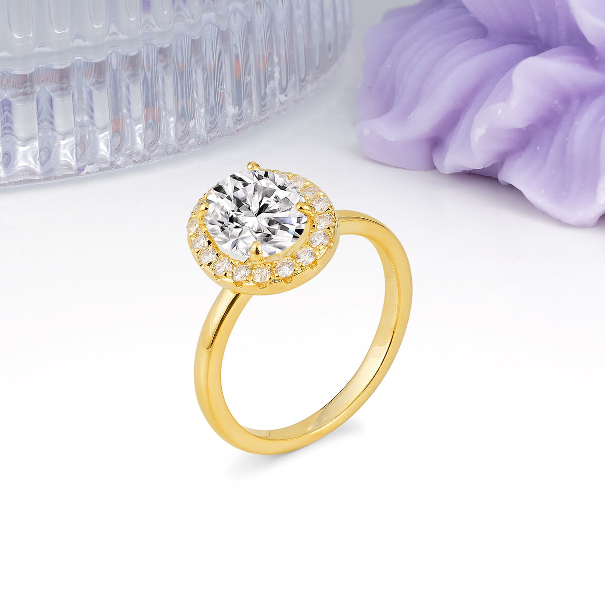 Luxurious and Unique 4-Prong Oval Cut Lab Diamond Engagement Ring - Additional view