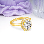 Luxurious and Unique 4-Prong Oval Cut Lab Diamond Engagement Ring - Additional view