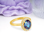 Luxurious and Unique 4-Prong Oval Cut Alexandrite Engagement Ring - Additional view