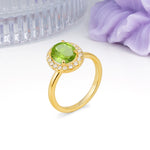 Luxurious and Unique 4-Prong Oval Cut Peridot Engagement Ring - Additional view