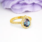 Luxurious Vintage 3 Prong Pear Cut Alexandrite Engagement Ring - Additional view