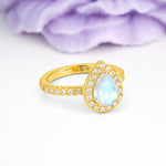 Luxurious Vintage 3 Prong Pear Cut Moonstone Engagement Ring - Additional view